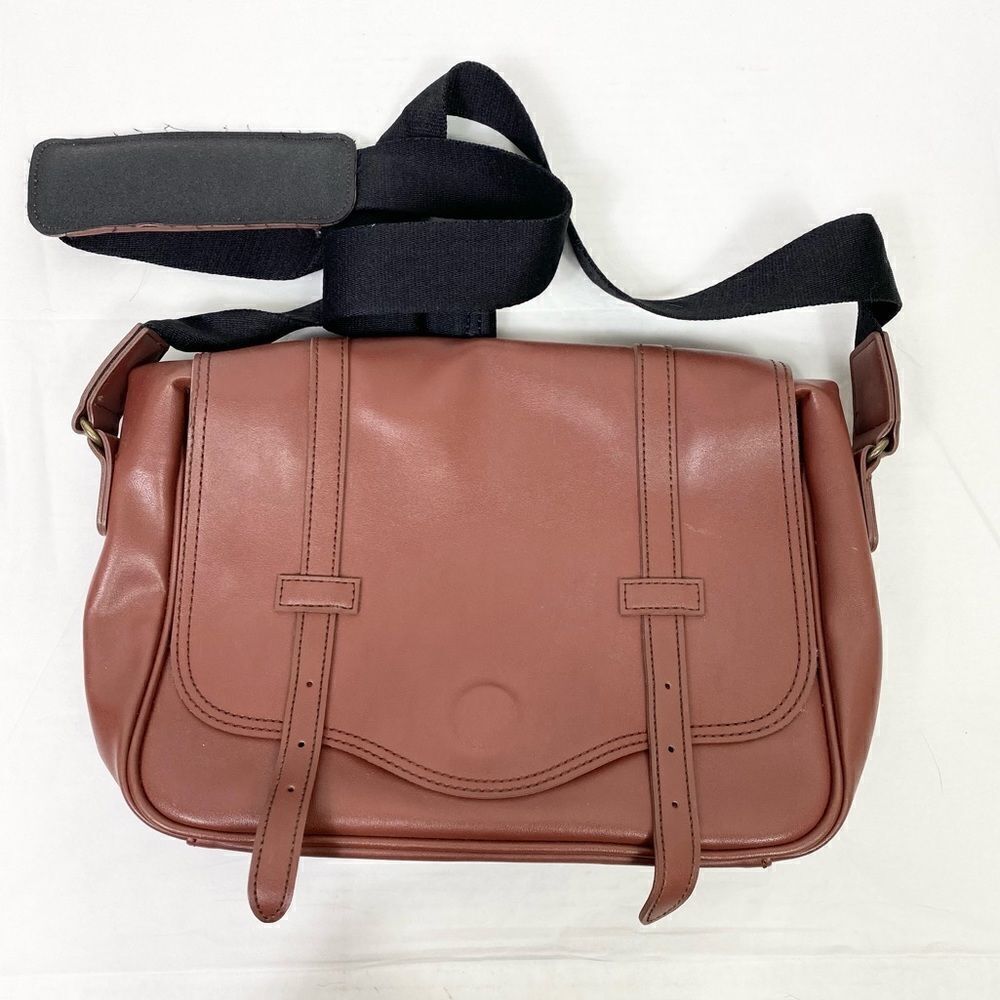 Casecrown Brick Brown Faux Leather Crossbody Satchel Purse Bag
